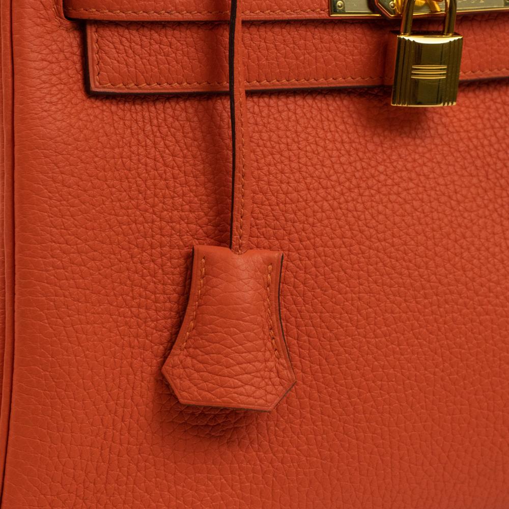 HERMÈS, Kelly 28 in orange leather 5
