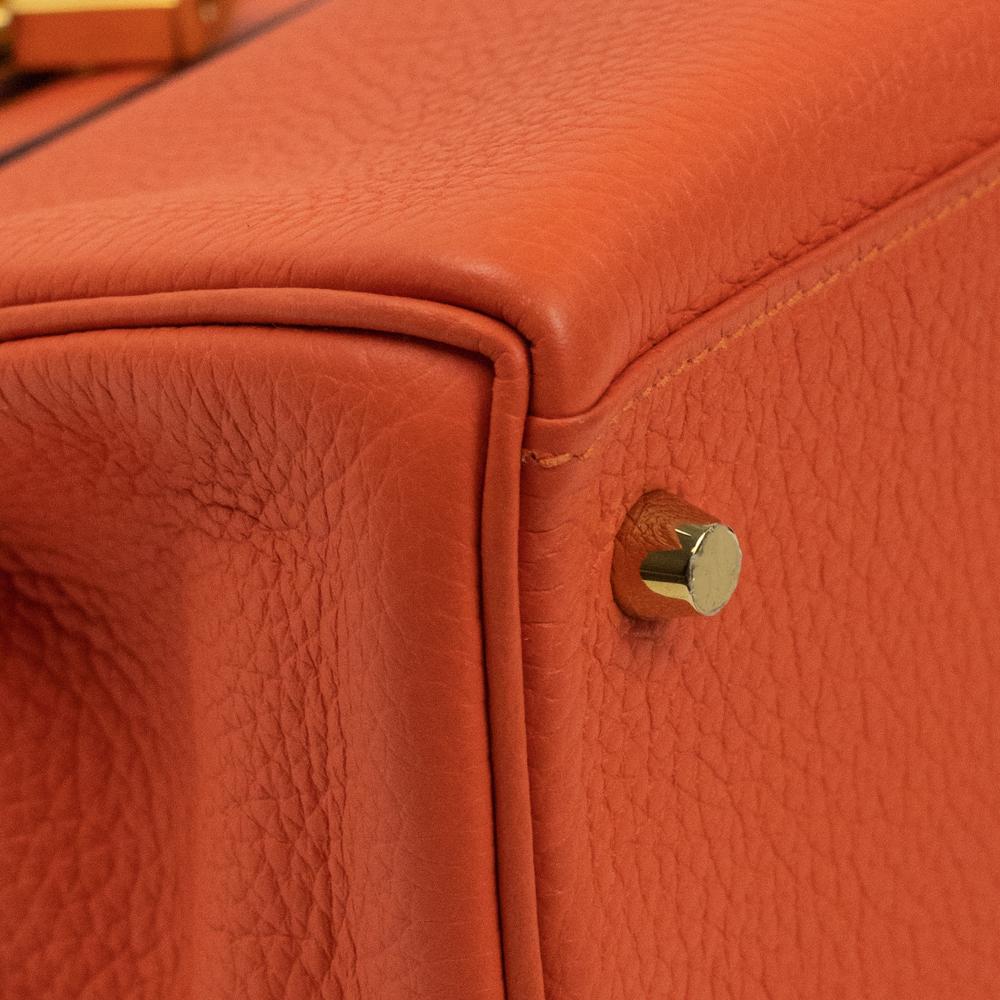 HERMÈS, Kelly 28 in orange leather 6