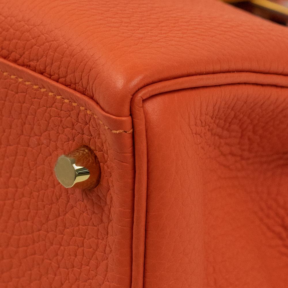 HERMÈS, Kelly 28 in orange leather 7