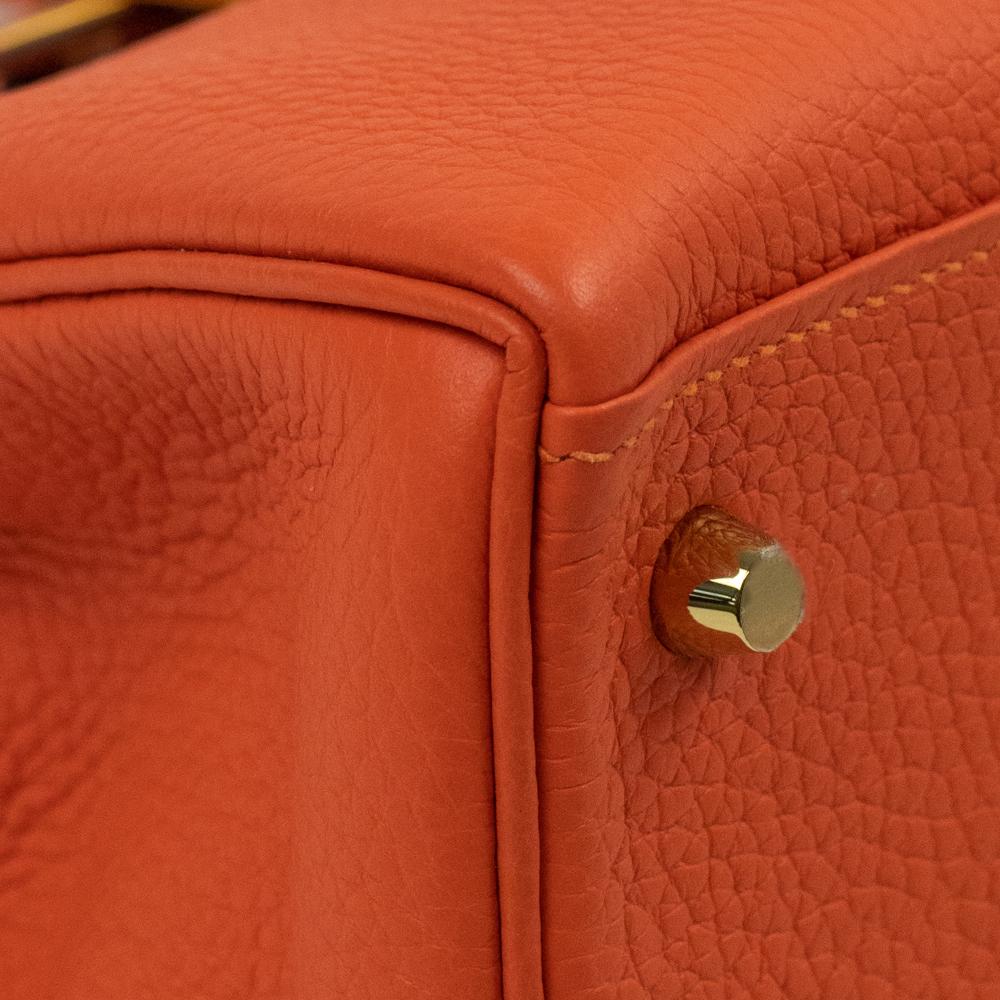 HERMÈS, Kelly 28 in orange leather 8