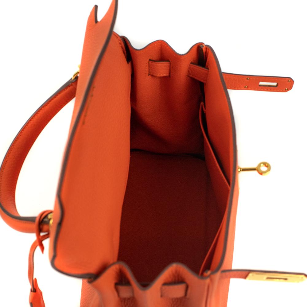 Women's HERMÈS, Kelly 28 in orange leather
