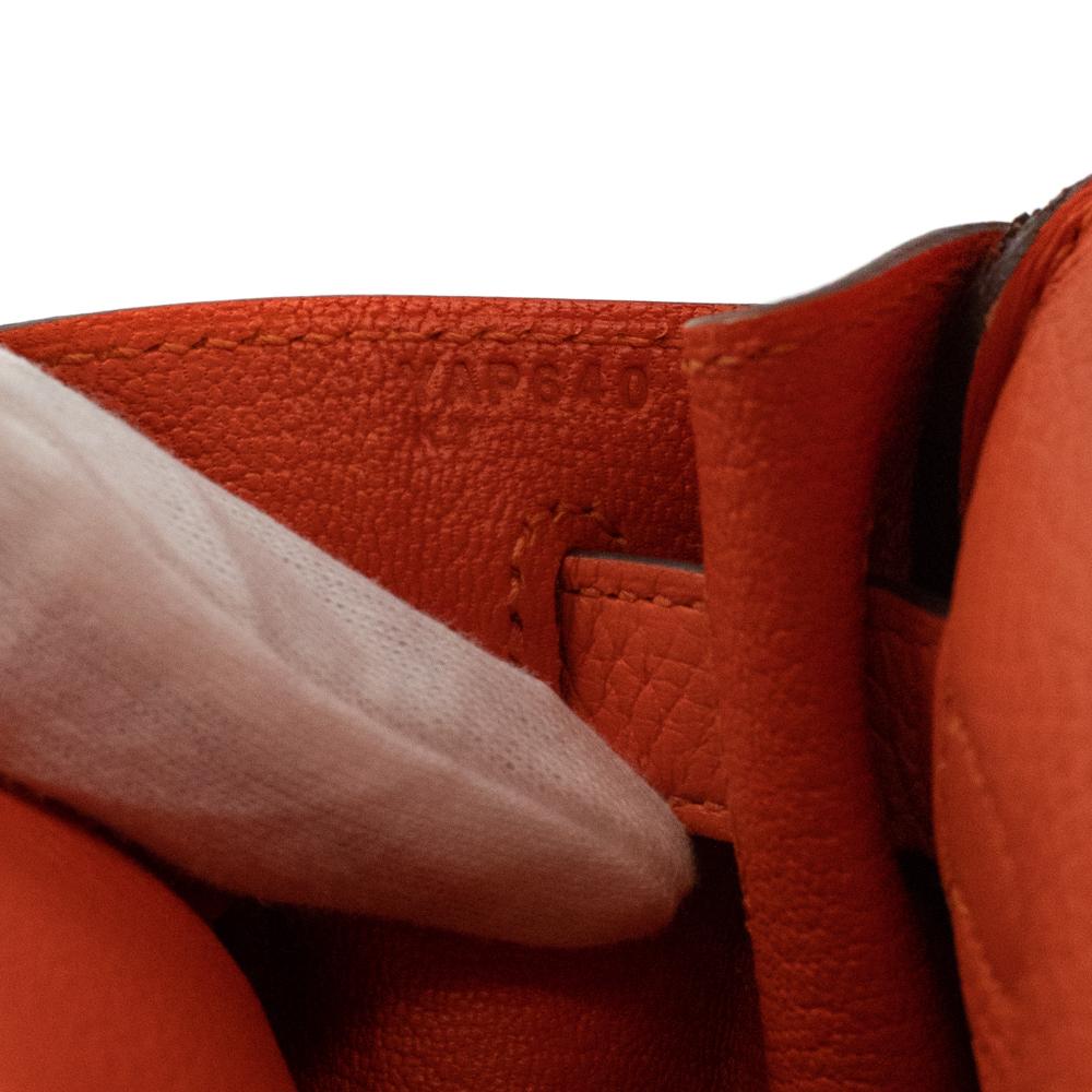 HERMÈS, Kelly 28 in orange leather 1