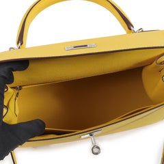 Hermès Kelly 28 Jaune De Naples Epsom Palladium Hardware