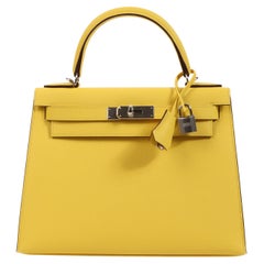 Hermès Kelly 28 Jaune De Neapel Epsom Palladium Hardware