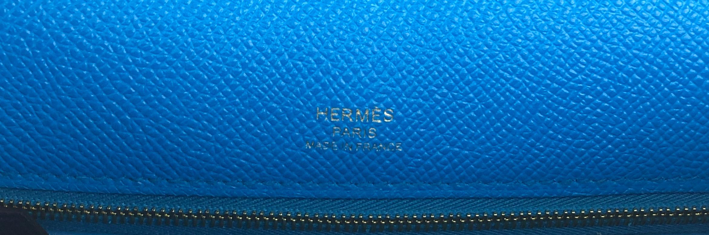 Hermes Kelly 28 Limited Edition Sellier Black Blue Indigo Frida Epsom Gold HWR  3