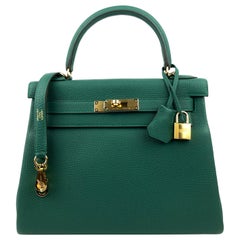 Hermes Kelly 28 Malachit Togo Gold Hardware 2020