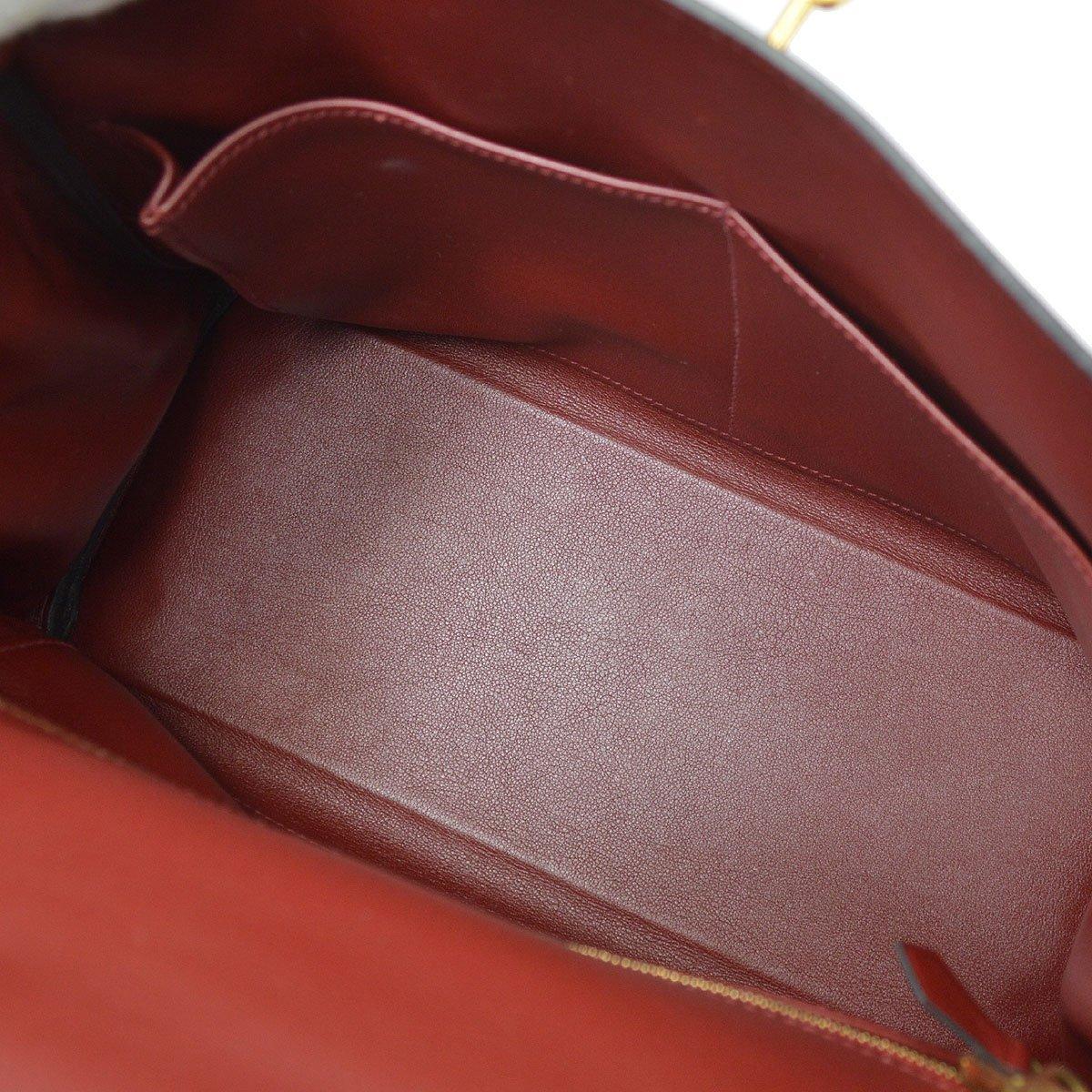 Women's Hermes Kelly 28 Merlot Wine Leather Gold  Top Handle Satchel Tote Shoulder Bag 