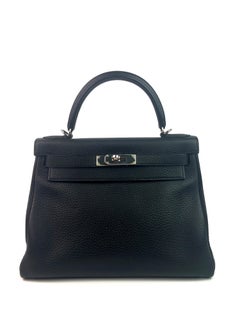 Hermes Kelly 28 Noir Black Palladium Hardware