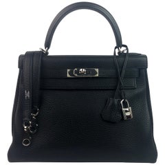 Hermès Vintage Kelly 28 Black Box GHW ○ Labellov ○ Buy and Sell