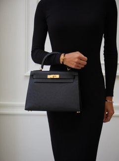 Hermes Kelly 28 Ostrich Black ghw
