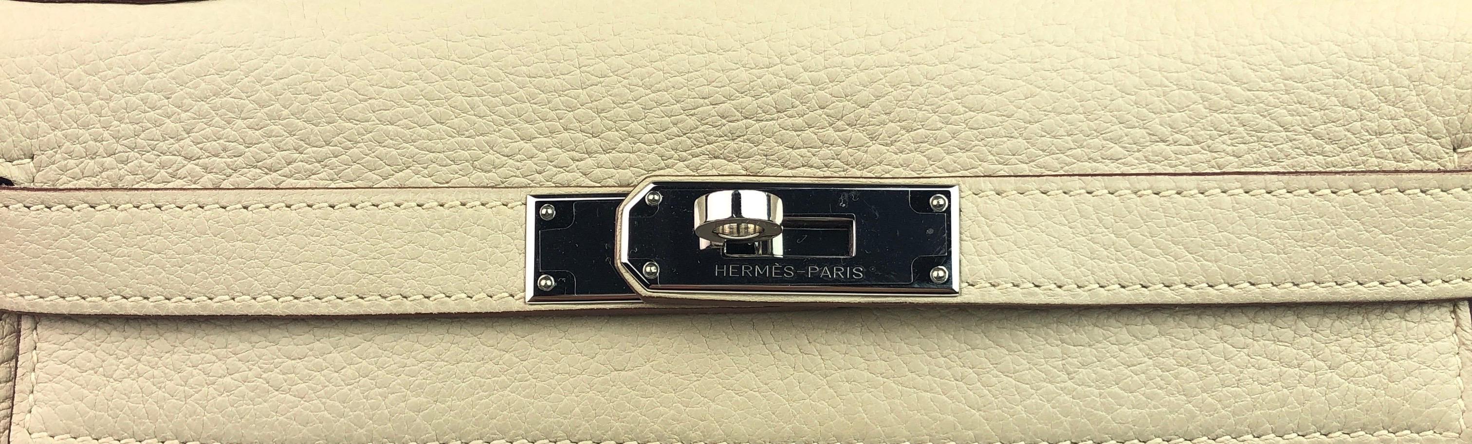 Women's or Men's Hermes Kelly 28 Parchemin Palladium Hardware 