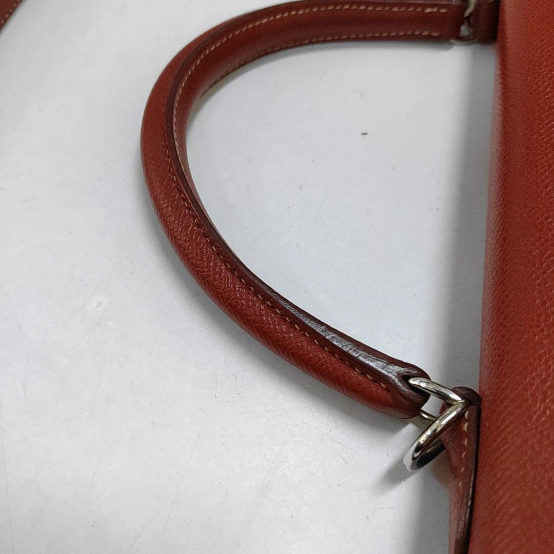 Hermes Kelly 28 Retourne 9T Epsom Leather White Stitching Palladium Har 7