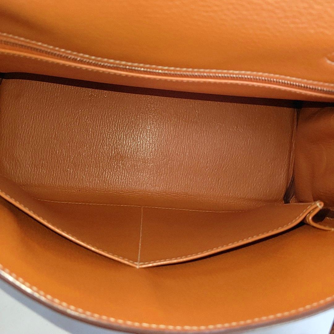 Hermes Kelly 28 Retourne 9T Epsom Leather White Stitching Palladium Har 11