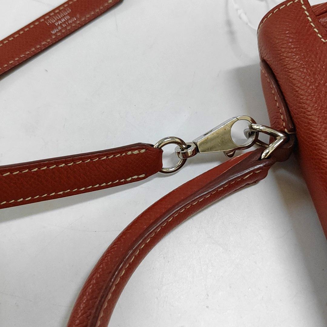 Hermes Kelly 28 Retourne 9T Epsom Leather White Stitching Palladium Har 13