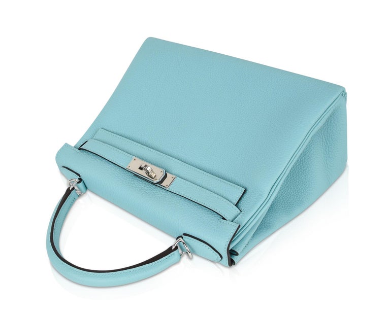 Hermès Kelly II Retourne 28cm Bleu Frida Evercolour PHW Handbag at 1stDibs