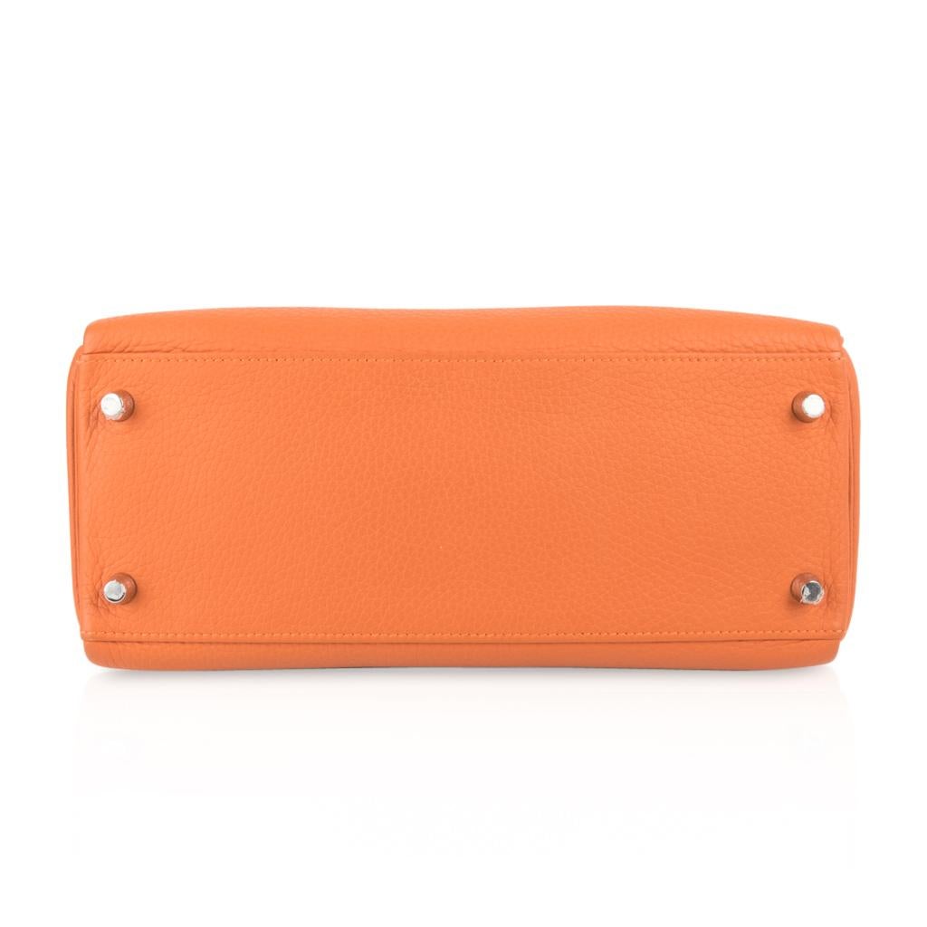 Hermes Kelly 28 Retourne Bag H Orange Togo Palladium 6