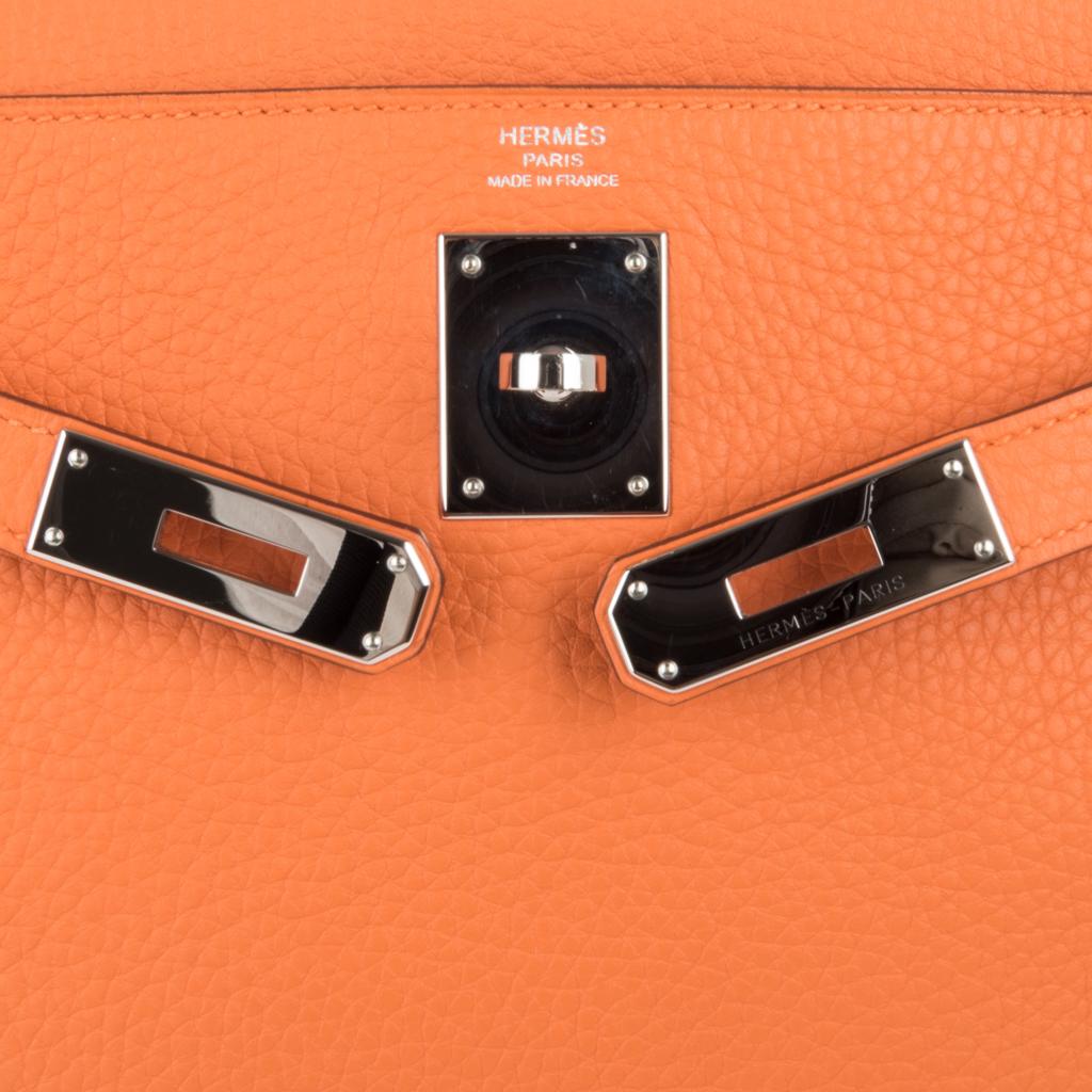 Hermes Kelly 28 Retourne Bag H Orange Togo Palladium In Excellent Condition In Miami, FL