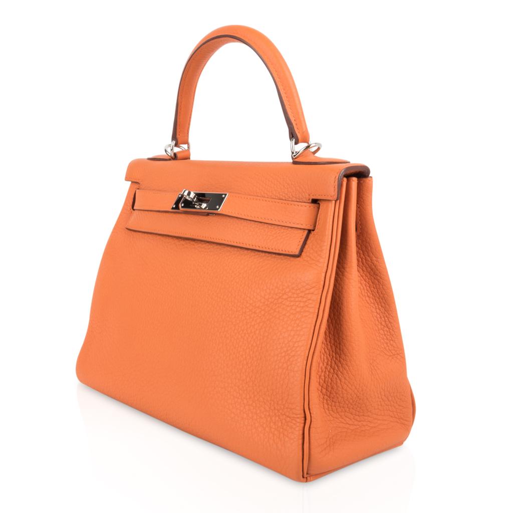 Hermes Kelly 28 Retourne Bag H Orange Togo Palladium 2