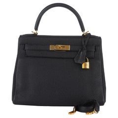 Hermès Kelly 28 Retourne' Black Togo