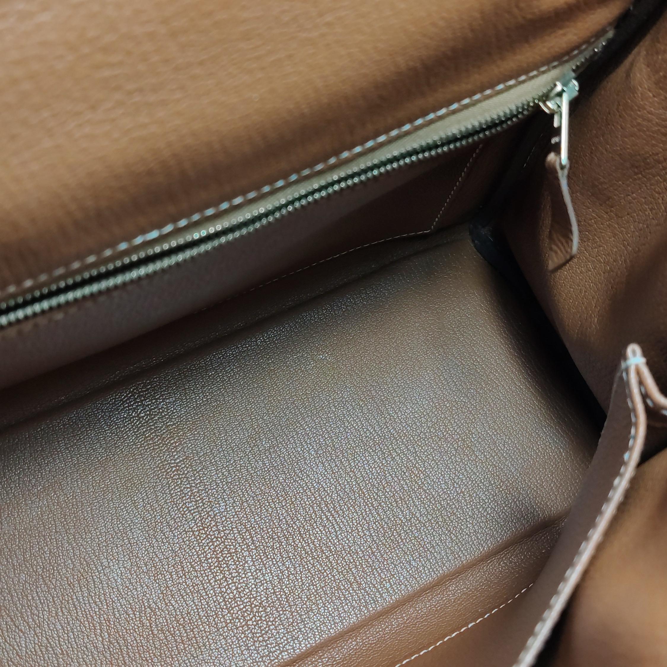 Hermes Kelly 28 Retourne Calfskin Leather Rose Exterior Brown Interior Gold Hard 4