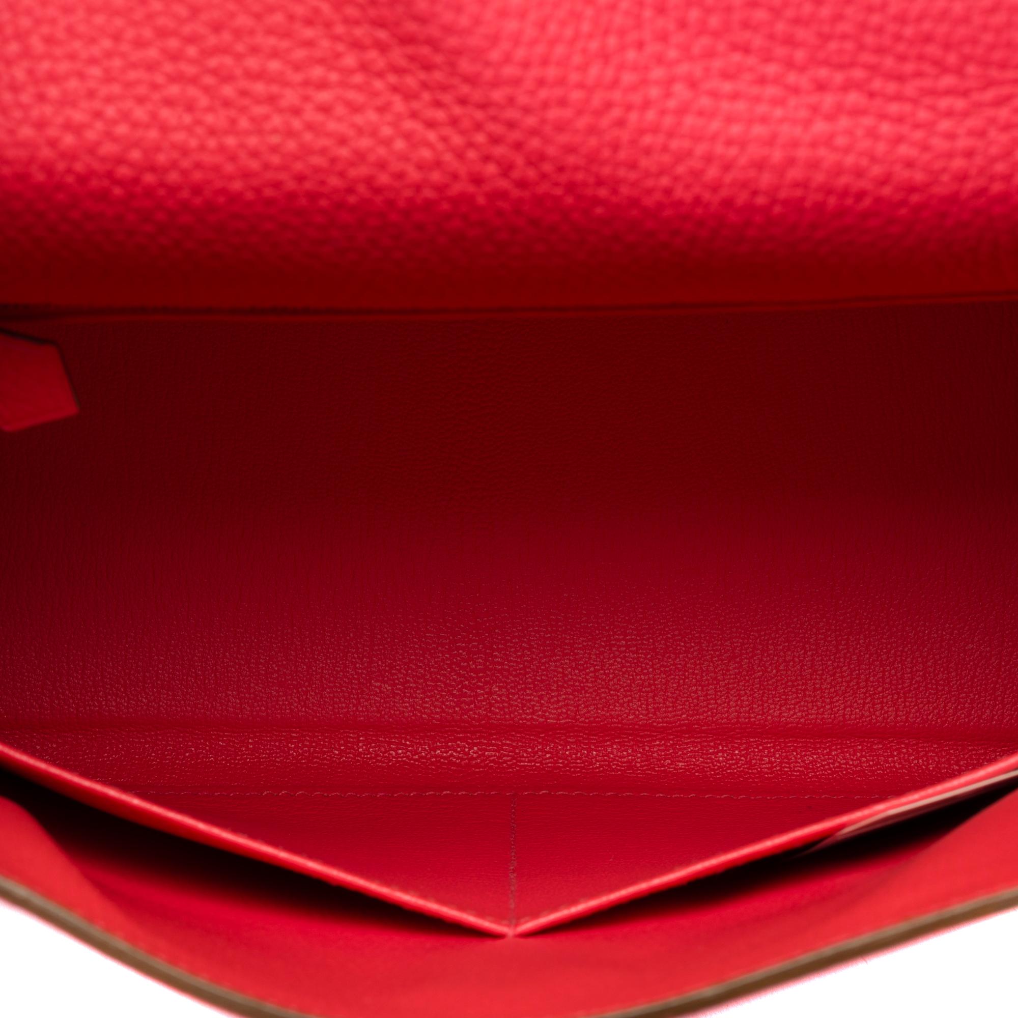 Hermes Kelly 28 retourne handbag strap in Rose Lipstick Togo leather, GHW 5