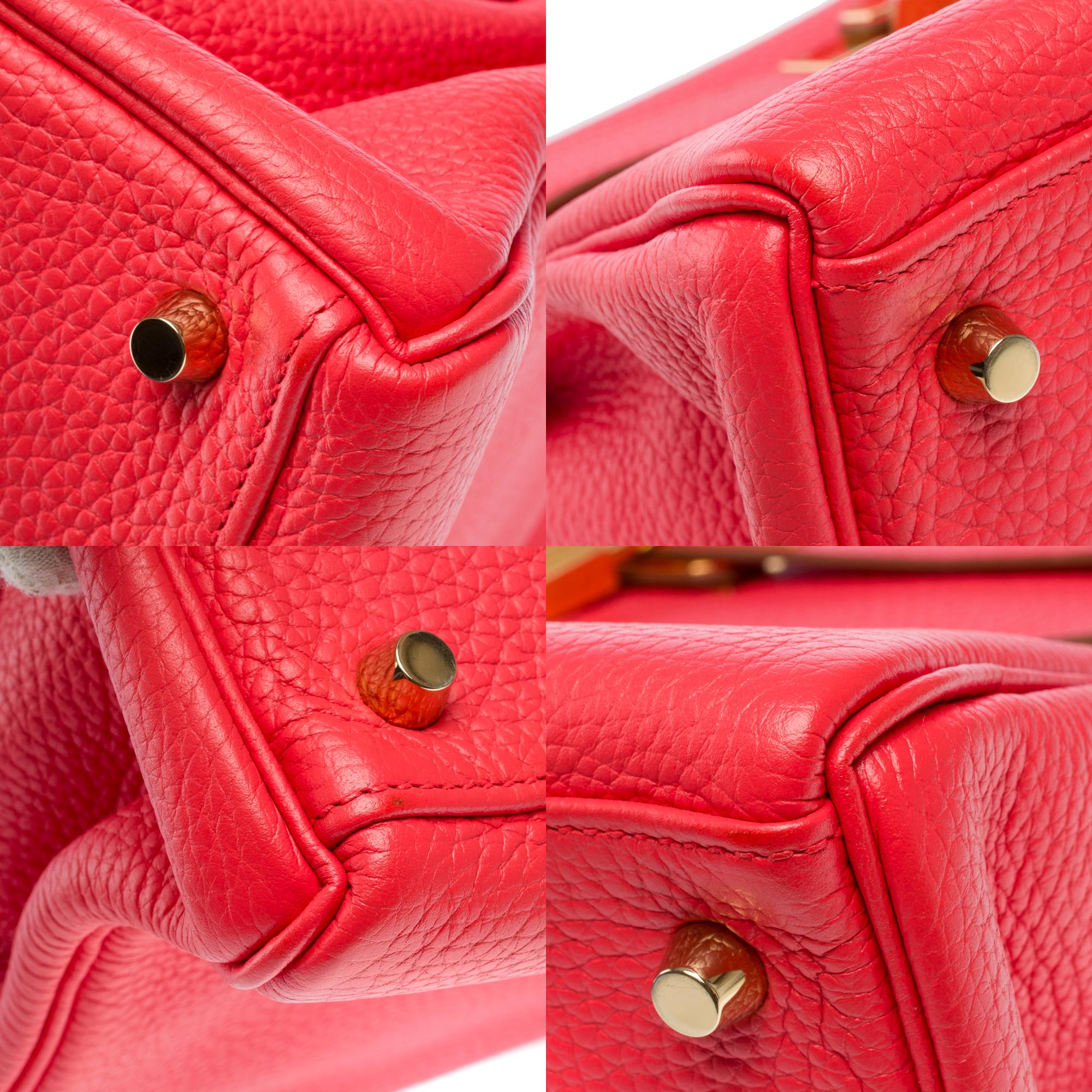Hermes Kelly 28 retourne handbag strap in Rose Lipstick Togo leather, GHW 8
