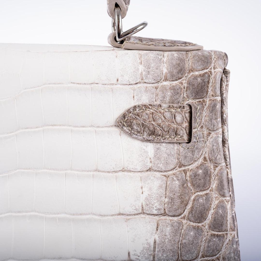 Hermès Kelly 28 Retourne Himalayan Niloticus Crocodile with Palladium Hardware For Sale 7