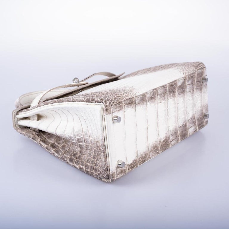 HERMÈS Diamond Himalaya Kelly 28 handbag in Matte Nile Croc with