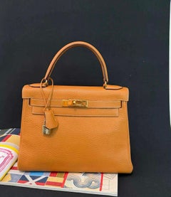 Hermes Kelly 28 Retourne Naturel Sable Ardennes Gold bag