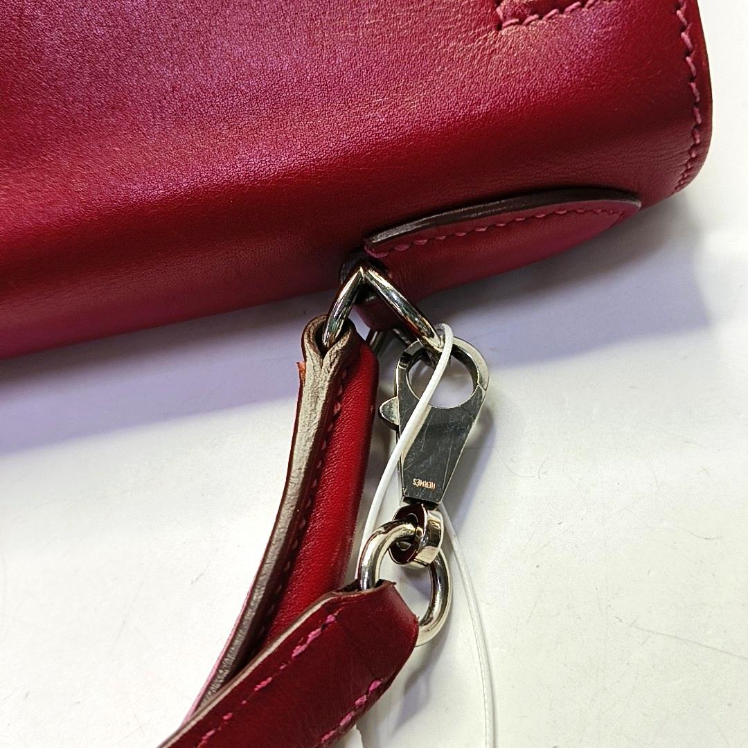 Hermes Kelly 28 Retourne Rouge Grenat/Vermillon Red Box Leather Gold Hardware 20 For Sale 16
