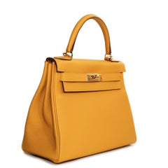 Hermès Kelly 28 Retourne Togo Jaune Ambre GHW