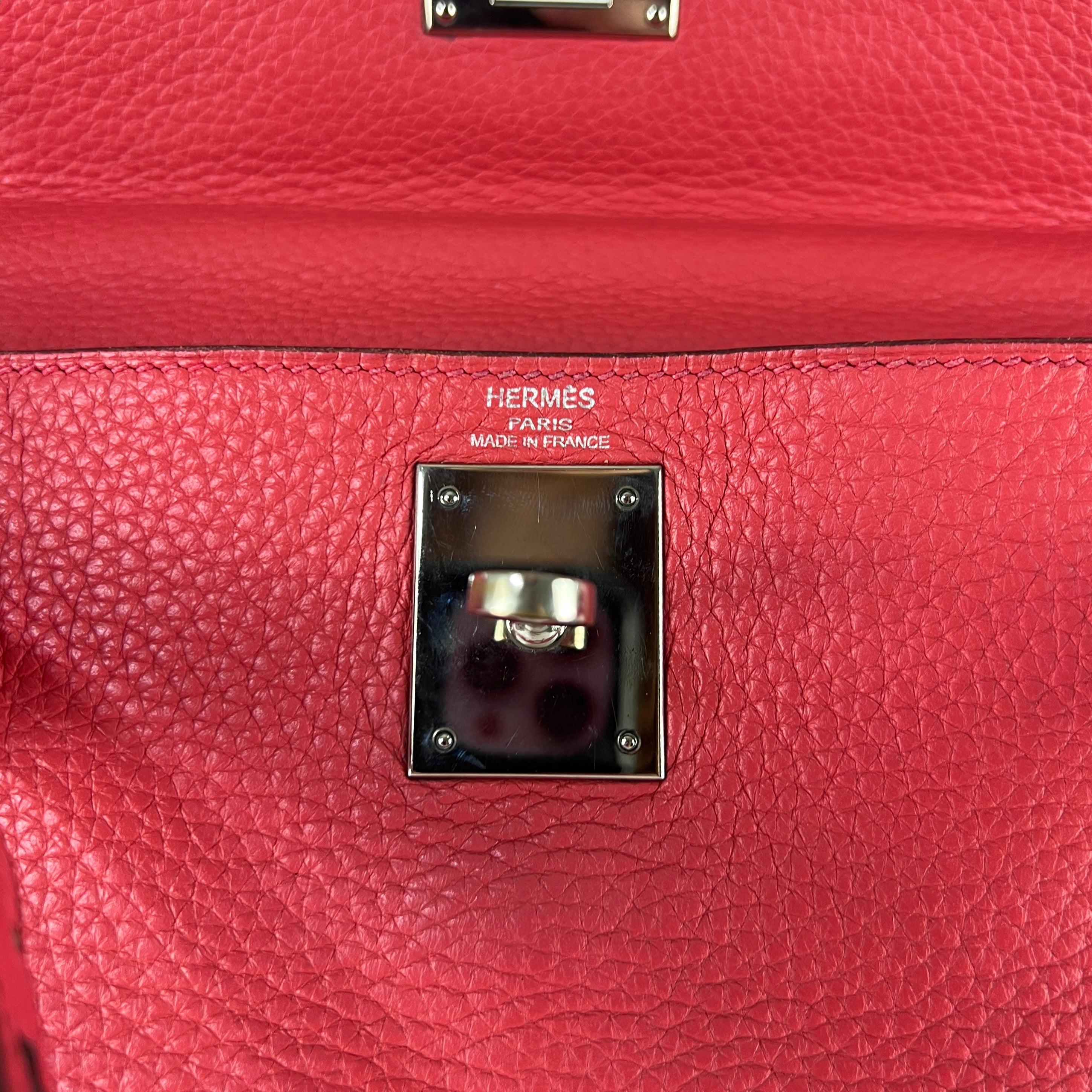 Hermès Kelly 28 Retourné Togo Leather Pink Palladium Hardware 2010 en vente 5