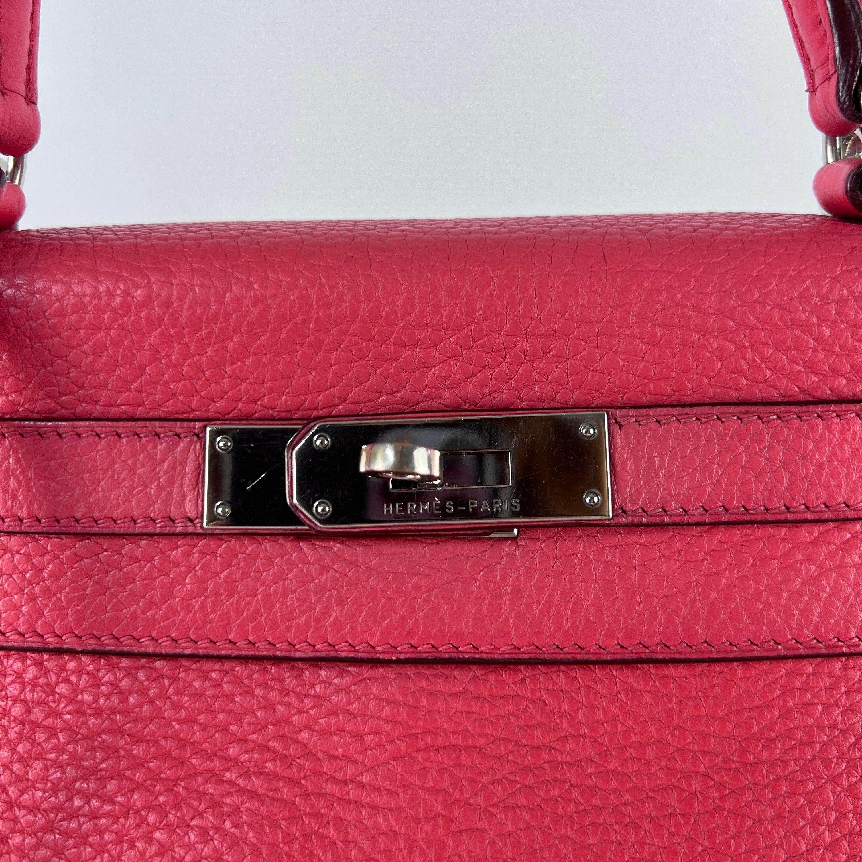 Hermès Kelly 28 Retourné Togo Leather Pink Palladium Hardware 2010 en vente 4