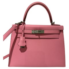 Hermes Kelly 28 Rose Confetti epsom phw bag