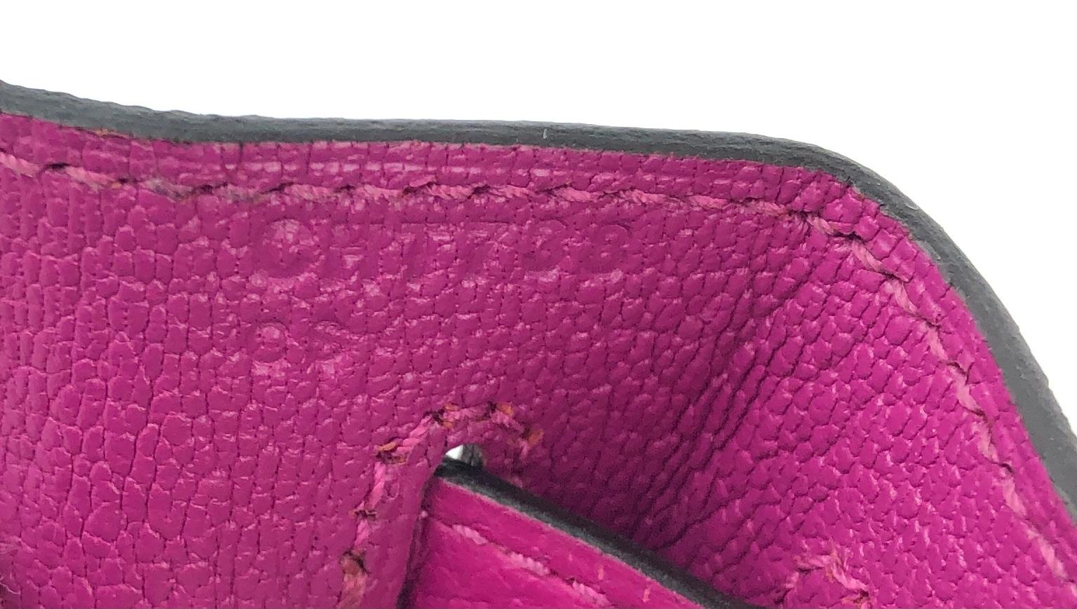 Hermes Kelly 28 Rose Pourpre Pink Purple Togo Leather Palladium Hardware 1