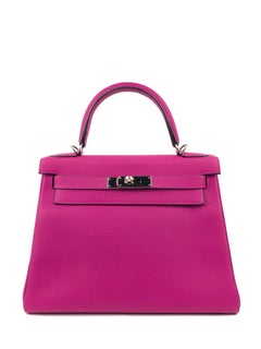 Hermes Kelly 28 Rose Pourpre Togo Leder Palladium Hardware 2018