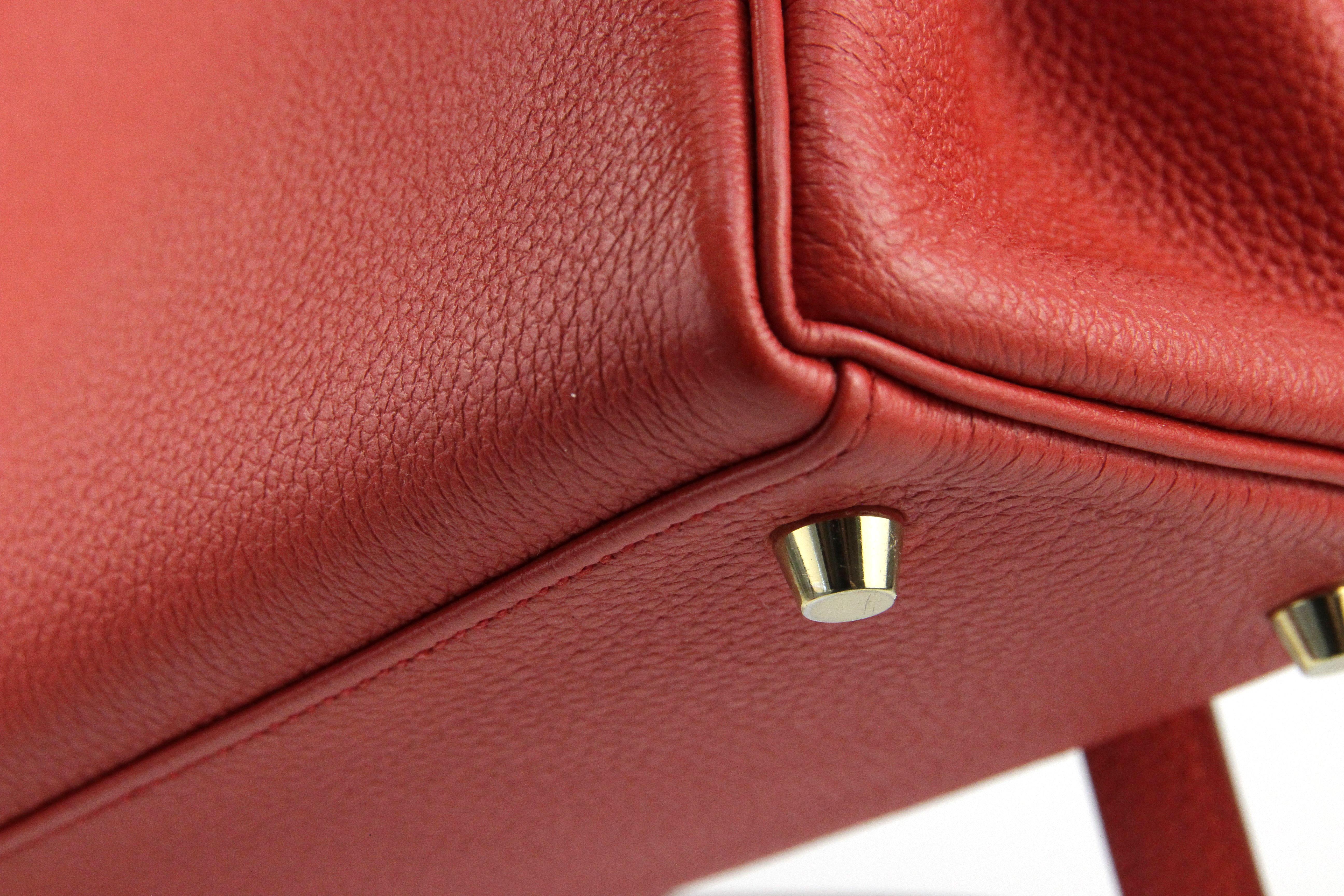 Hermes Kelly 28 Rouge Grenat Epsom Leather Gold Hardware For Sale 3