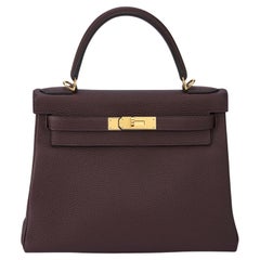 Hermès Kelly 28 Rouge Sellier Taurillon Clemence Gold Hardware