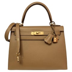 Hermes Kelly 28 Sellier Biscuit Tan Epsom Leather Gold Hardware 2022