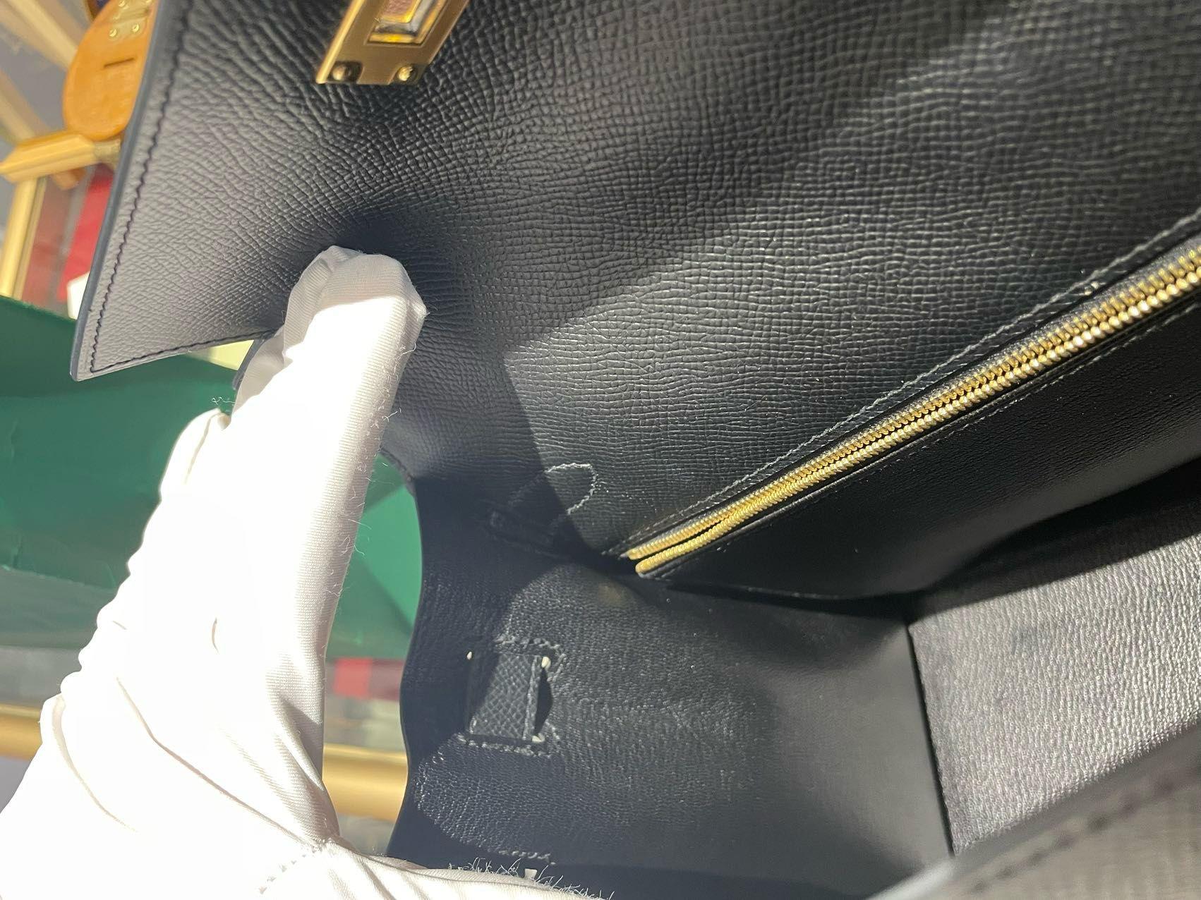 Hermes Kelly 28 Sellier Schwarz Tasche GHW im Angebot 6