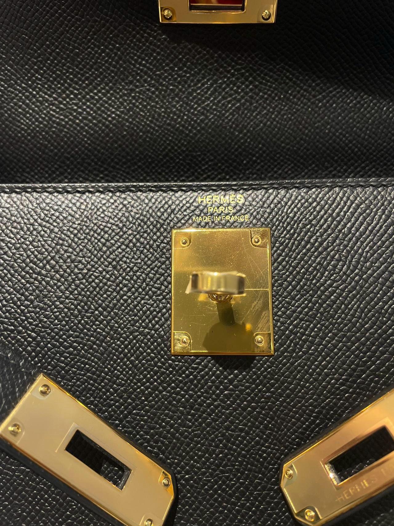 Hermes Kelly 28 Sellier Schwarz Tasche GHW im Angebot 7