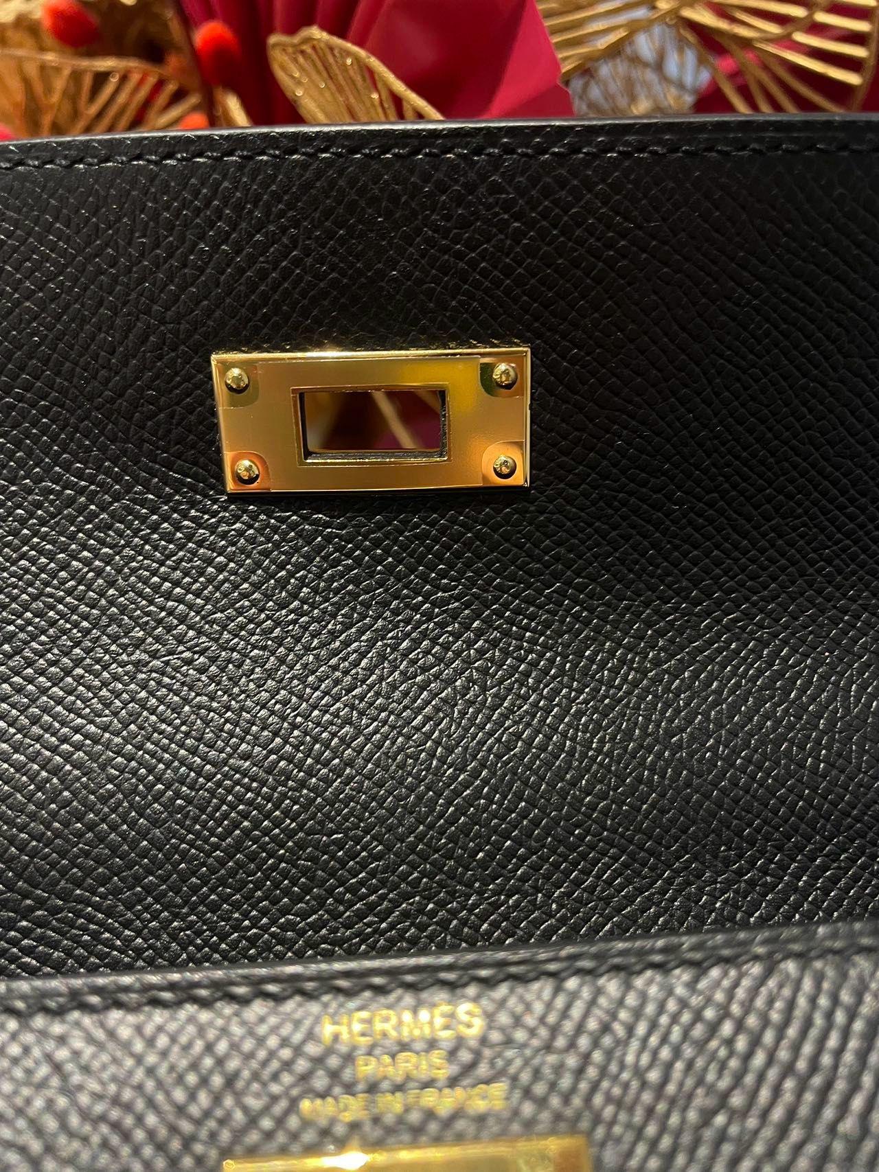 Hermes Kelly 28 Sellier Schwarz Tasche GHW im Angebot 8