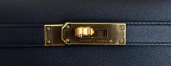 Hermes Kelly 28 Sellier Black Noir Epsom Leather Gold Hardware Shoulder Bag