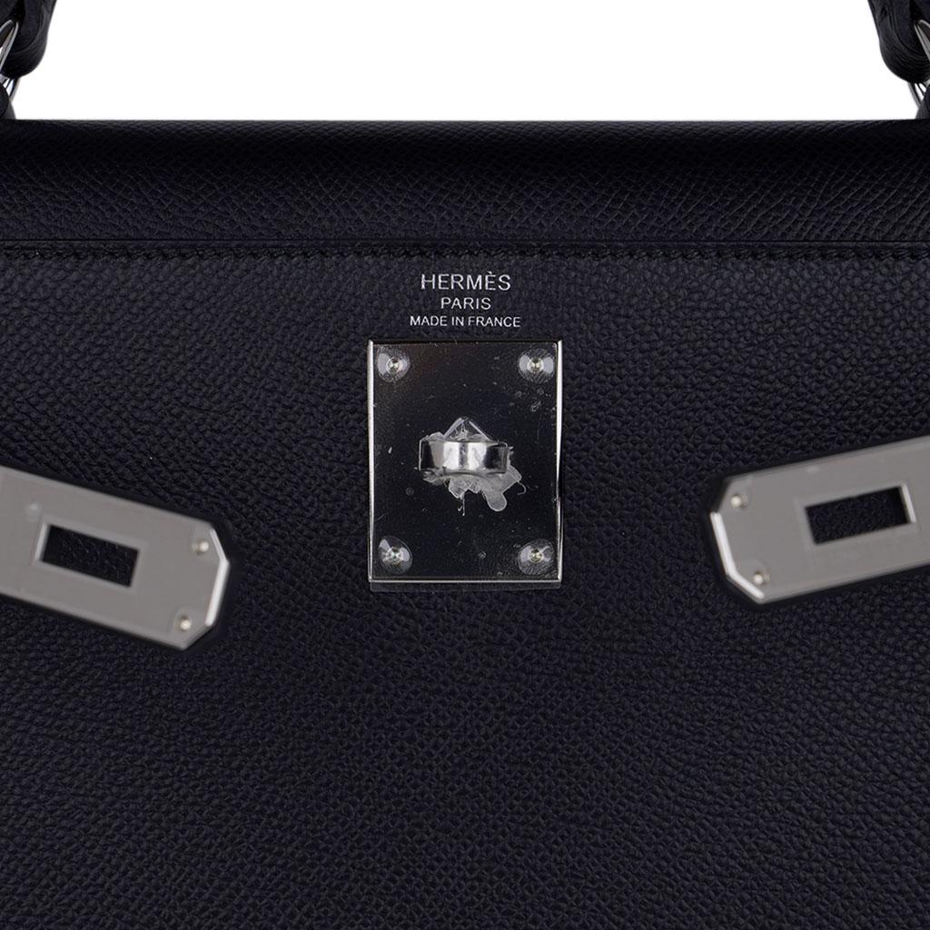 Hermes Kelly 28 Sellier Black Palladium Hardware Epsom Leather Bag 2
