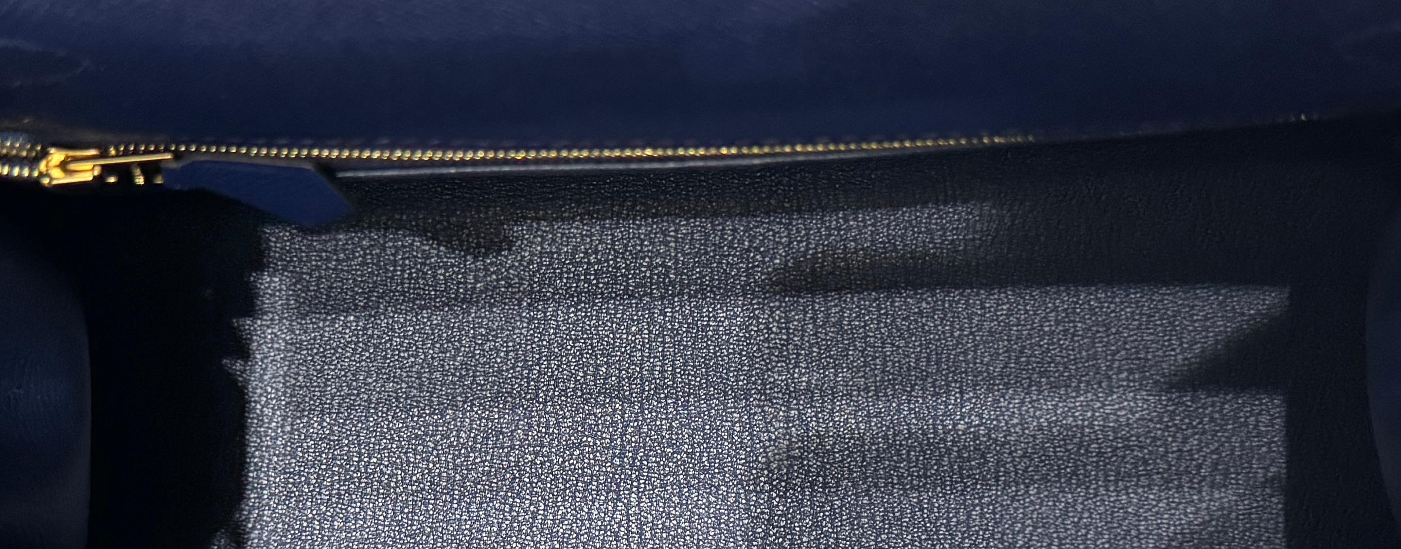 Hermes Kelly 28 Sellier Blue Sapphire Bleu Epsom Leather Gold Hardware 5