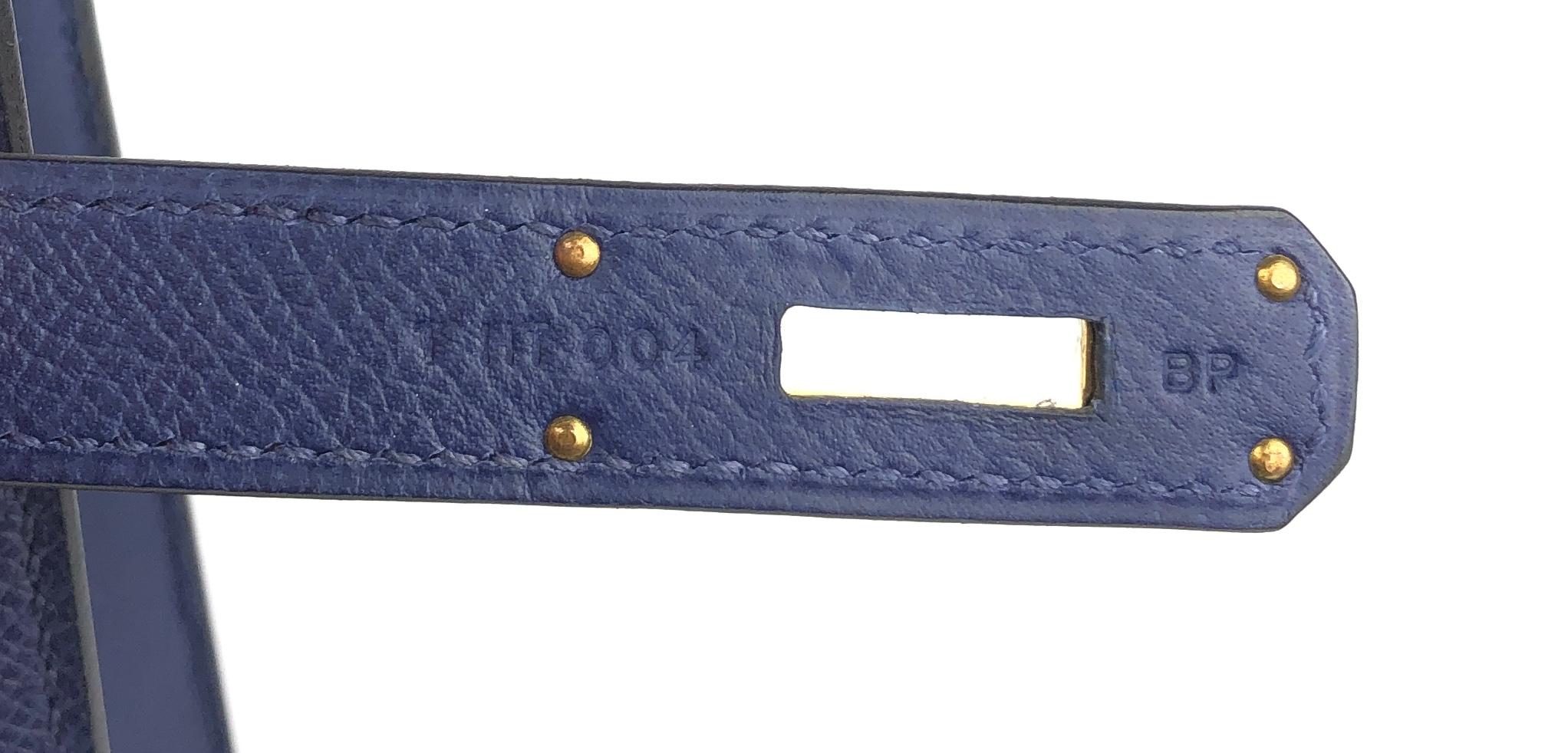 Hermes Kelly 28 Sellier Blue Sapphire Epsom Leather Gold Hardware Shoulder Bag 3
