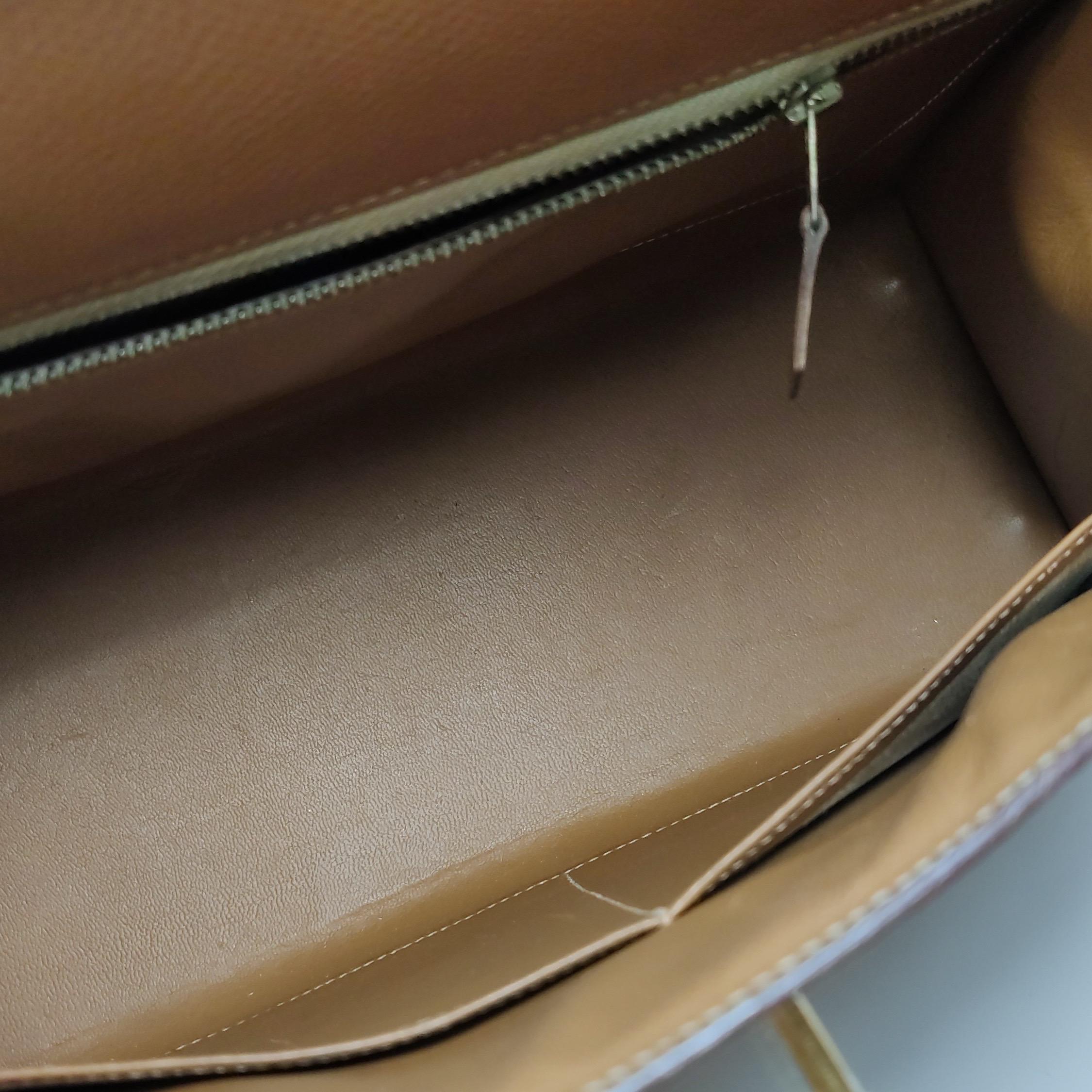 Hermes Kelly 28 Sellier Brown Gold Epsom Leather Gold Hardware 1985 For Sale 6