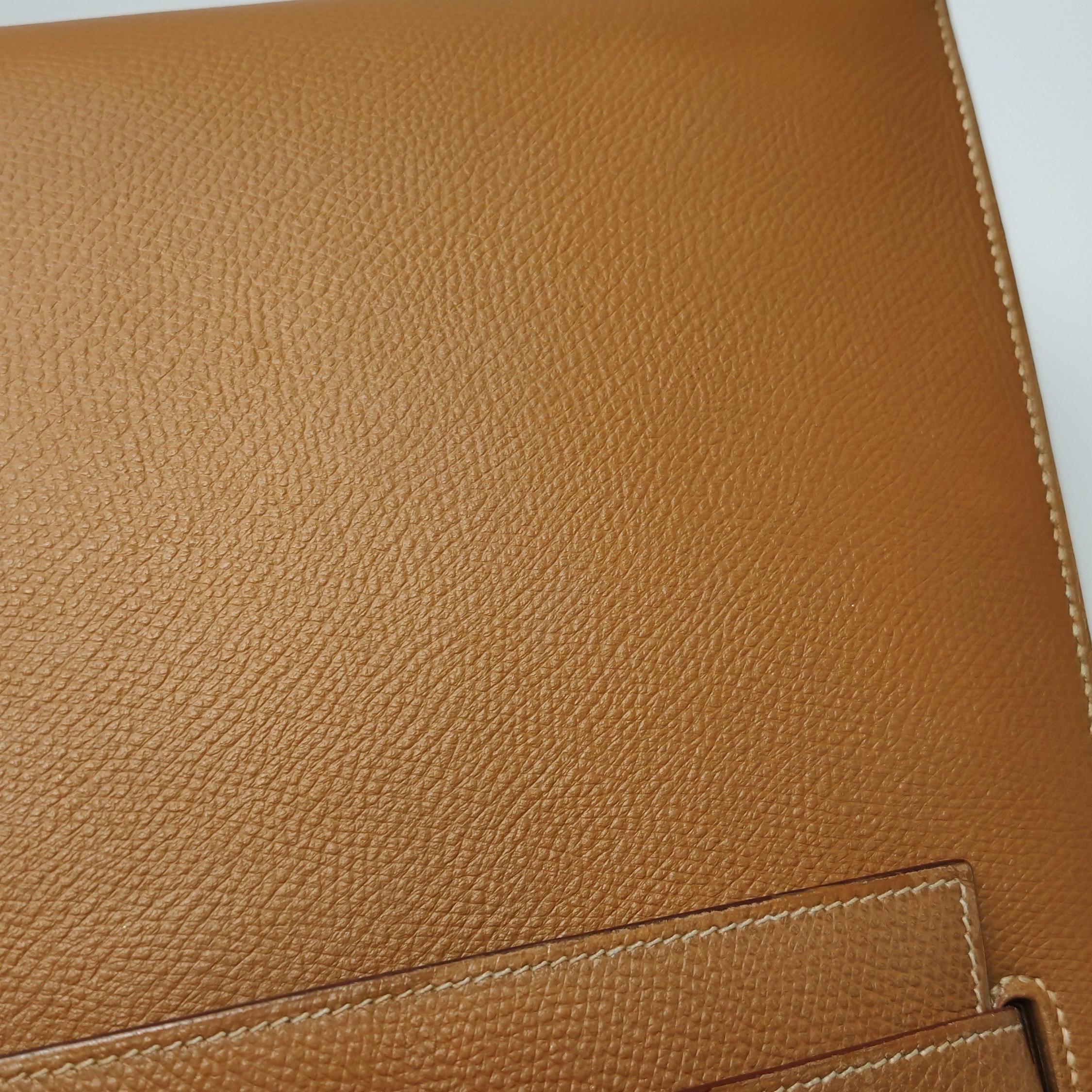 Hermes Kelly 28 Sellier Brown Gold Epsom Leather Gold Hardware 1985 For Sale 10