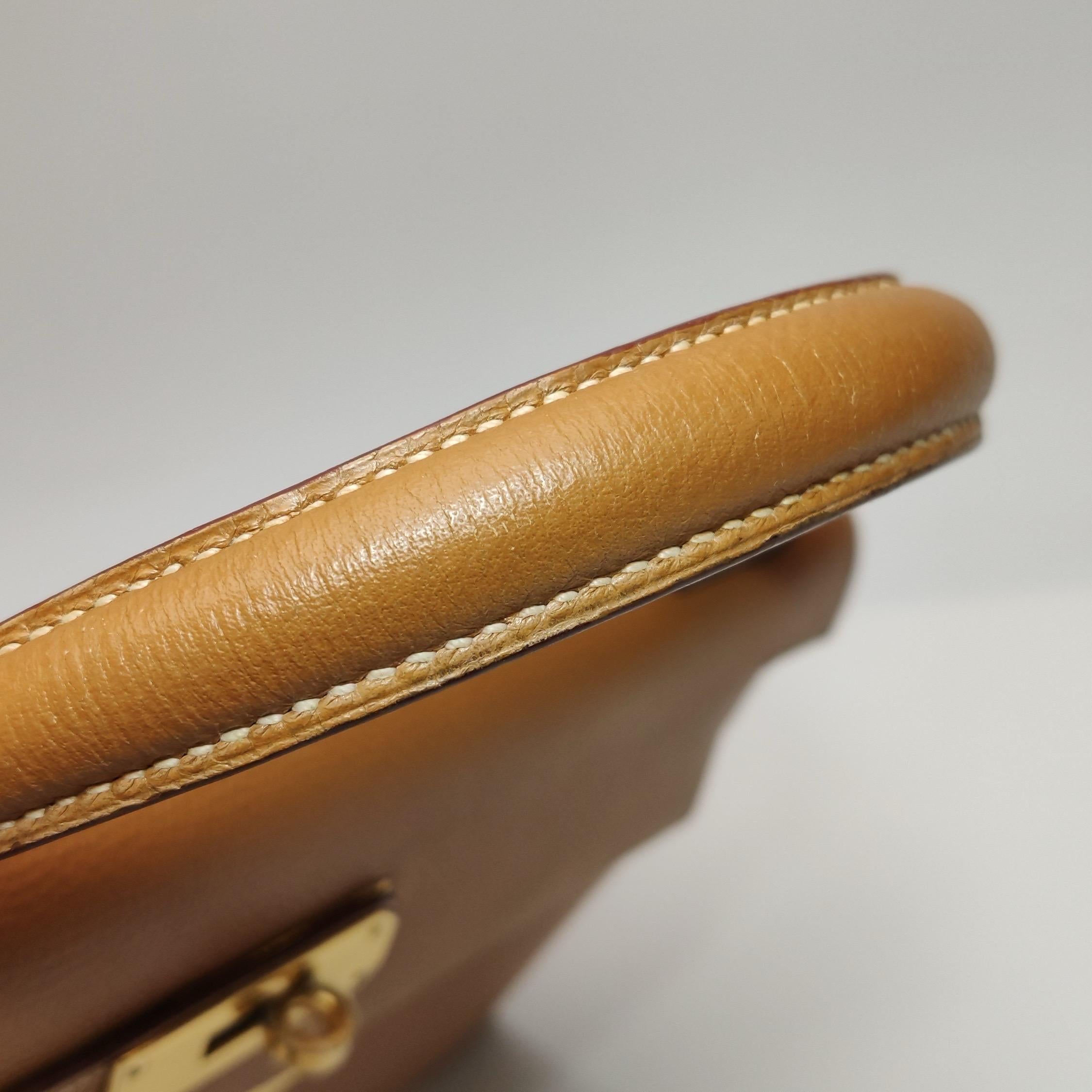 Hermes Kelly 28 Sellier Brown Gold Epsom Leather Gold Hardware 1985 For Sale 12