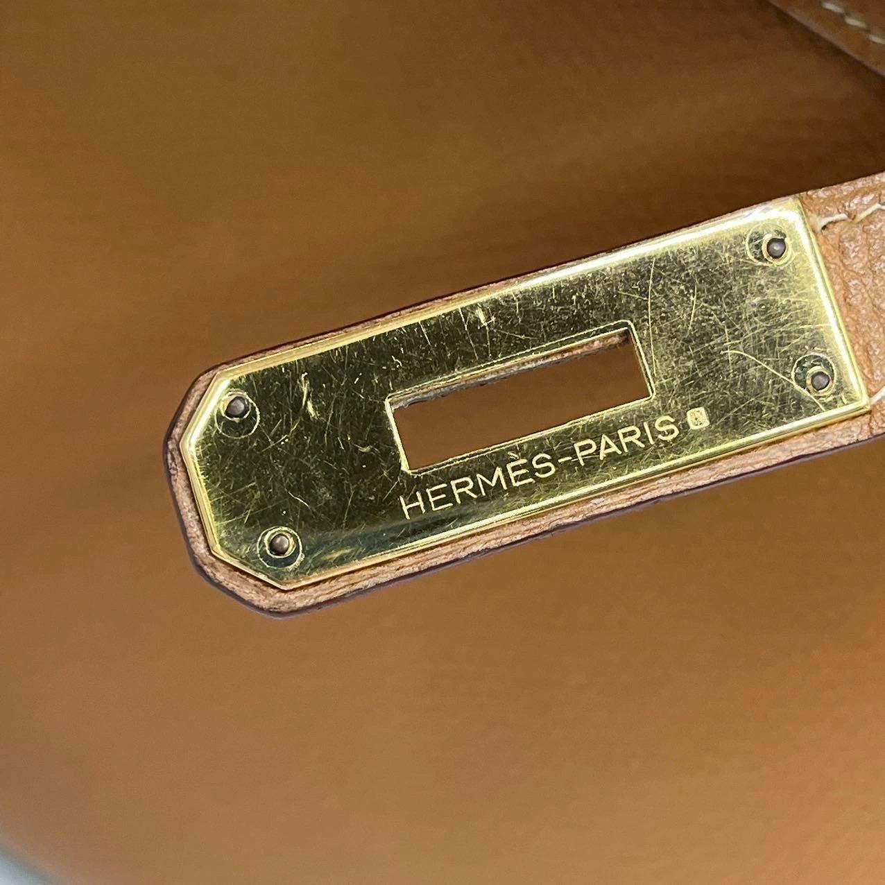 Hermes Kelly 28 Sellier Brown Gold Epsom Leather Gold Hardware 1985 For Sale 4